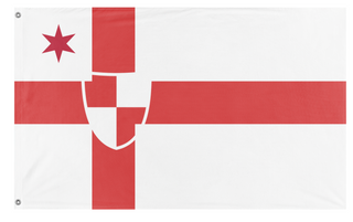 A mockup of the custom flag 'Chortland flag' on a white background