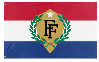 A mockup of the custom flag 'Fun With Flags flag' on a white background