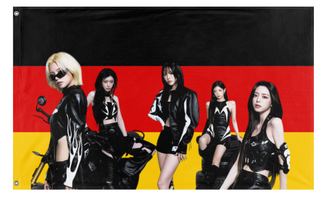 A mockup of the custom flag 'Itzy flag' on a white background