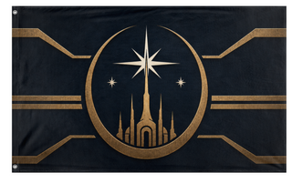 A mockup of the custom flag 'SW Mirial Flag' on a white background