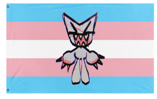A mockup of the custom flag 'p3t flag' on a white background