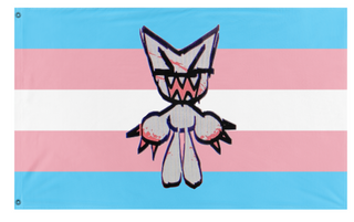 A mockup of the custom flag 'pet flag' on a white background