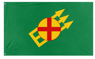 A mockup of the custom flag 'Paneuropean identitarian flag' on a white background