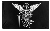 A mockup of the custom flag 'Archangel St Michael Black flag' on a white background