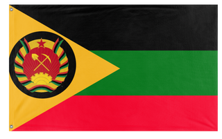 A mockup of the custom flag 'Socialist Republic of Africa flag' on a white background
