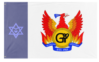 A mockup of the custom flag 'The GamingTony90 National Group flag' on a white background