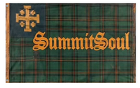 A mockup of the custom flag 'Summit Soul flag' on a white background