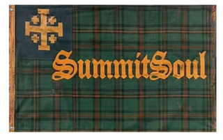 A mockup of the custom flag 'Summit Soul flag' on a white background