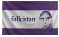 A mockup of the custom flag 'Folkistan flag' on a white background