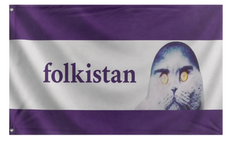 A mockup of the custom flag 'Folkistan flag' on a white background