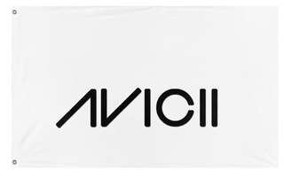 A mockup of the custom flag 'Avicii flag' on a white background