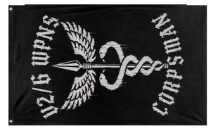 A mockup of the custom flag 'Wpns corpsman flag' on a white background