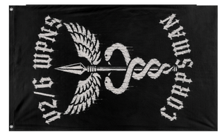 A mockup of the custom flag 'Wpns corpsman flag' on a white background