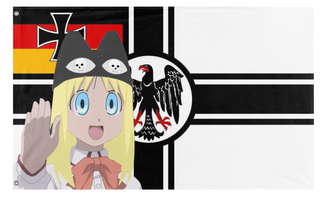 A mockup of the custom flag 'Osaka German Empire flag' on a white background