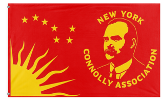 A mockup of the custom flag 'Connolly flag' on a white background