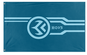 A mockup of the custom flag 'Left flag' on a white background