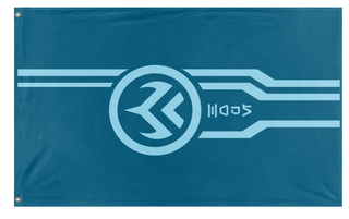 A mockup of the custom flag 'Left flag' on a white background