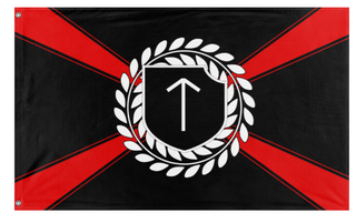 A mockup of the custom flag 'Heinrich flag' on a white background