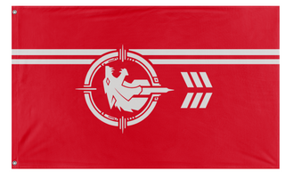 A mockup of the custom flag '2 flag' on a white background