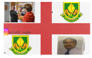 A mockup of the custom flag 'Chally massive flag' on a white background