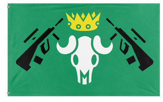 A mockup of the custom flag 'Team Battle flag' on a white background