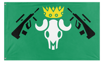 A mockup of the custom flag 'Squad flag' on a white background