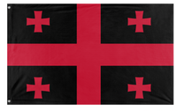 A mockup of the custom flag 'GE Black/Red flag' on a white background
