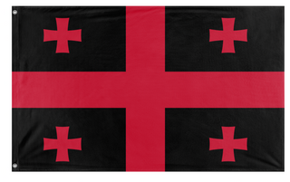A mockup of the custom flag 'GE Black/Red flag' on a white background