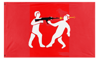 A mockup of the custom flag 'Principality of Monteverre flag' on a white background