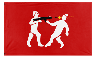 A mockup of the custom flag 'Principality of Monteverre flag' on a white background