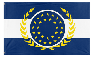 A mockup of the custom flag 'European Federation flag' on a white background