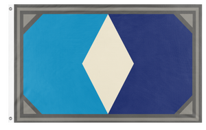 A mockup of the custom flag '4th Republic flag' on a white background