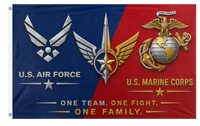A mockup of the custom flag 'USAF USMC flag' on a white background