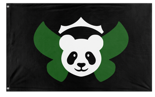 A mockup of the custom flag 'pandatomorrow flag' on a white background