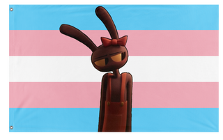 A mockup of the custom flag 'Trans Jax Flag' on a white background