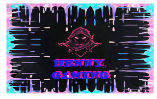 A mockup of the custom flag 'henny flag' on a white background