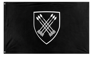 A mockup of the custom flag '32 Battalion flag' on a white background