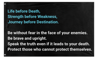 A mockup of the custom flag 'Oaths to Uphold flag' on a white background