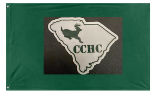 A mockup of the custom flag 'CCHC flag' on a white background