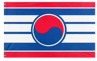A mockup of the custom flag 'unification flag' on a white background