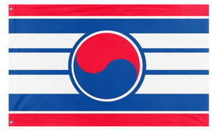 A mockup of the custom flag 'unification flag' on a white background