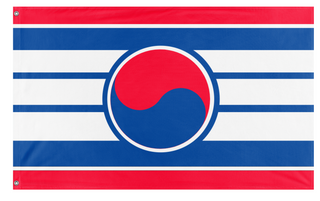 A mockup of the custom flag 'unification flag' on a white background