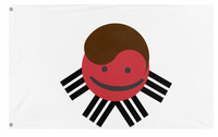 A mockup of the custom flag 'Sparta made mice flag' on a white background