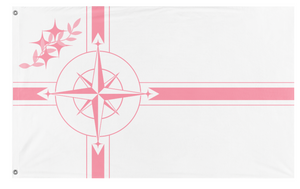 A mockup of the custom flag 'United Republic of Concourse flag' on a white background