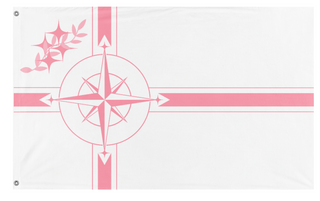 A mockup of the custom flag 'United Republic of Concourse flag' on a white background