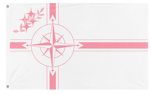 A mockup of the custom flag 'United Republic of Concourse flag' on a white background