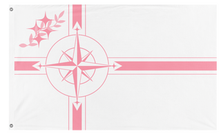 A mockup of the custom flag 'United Republic of Concourse flag' on a white background
