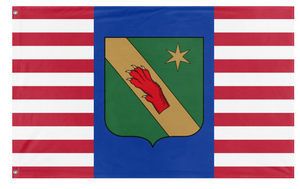 A mockup of the custom flag 'Special-Speciale Family flag' on a white background
