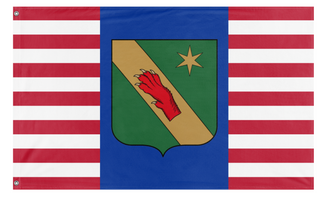 A mockup of the custom flag 'Special-Speciale Family flag' on a white background