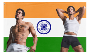 A mockup of the custom flag 'Bad Bunny Flag' on a white background